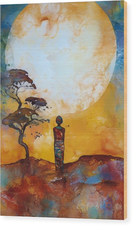 Africa Moon - Wood Print