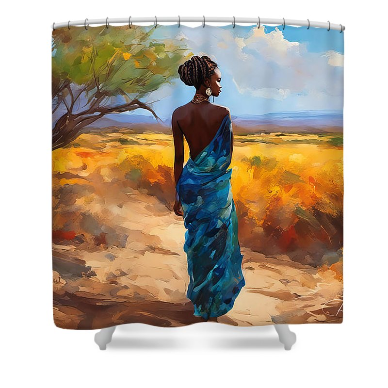 Blue Women Point of View - Shower Curtain